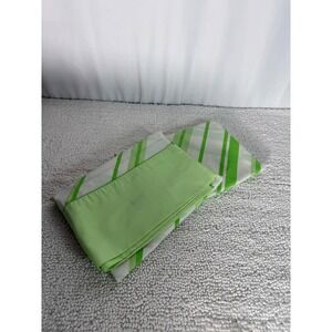 Vintage Cannon Monticello Standard Pillowcase Green White Stripe No Iron‎ Muslin